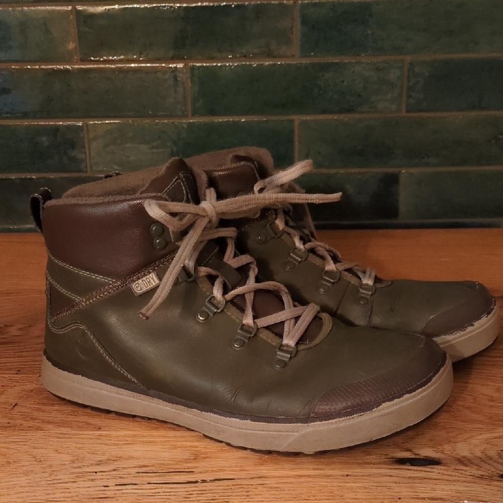 Merrell Dusty Olive Hiking Boots Mens 10.5 Leather Trail Shoes